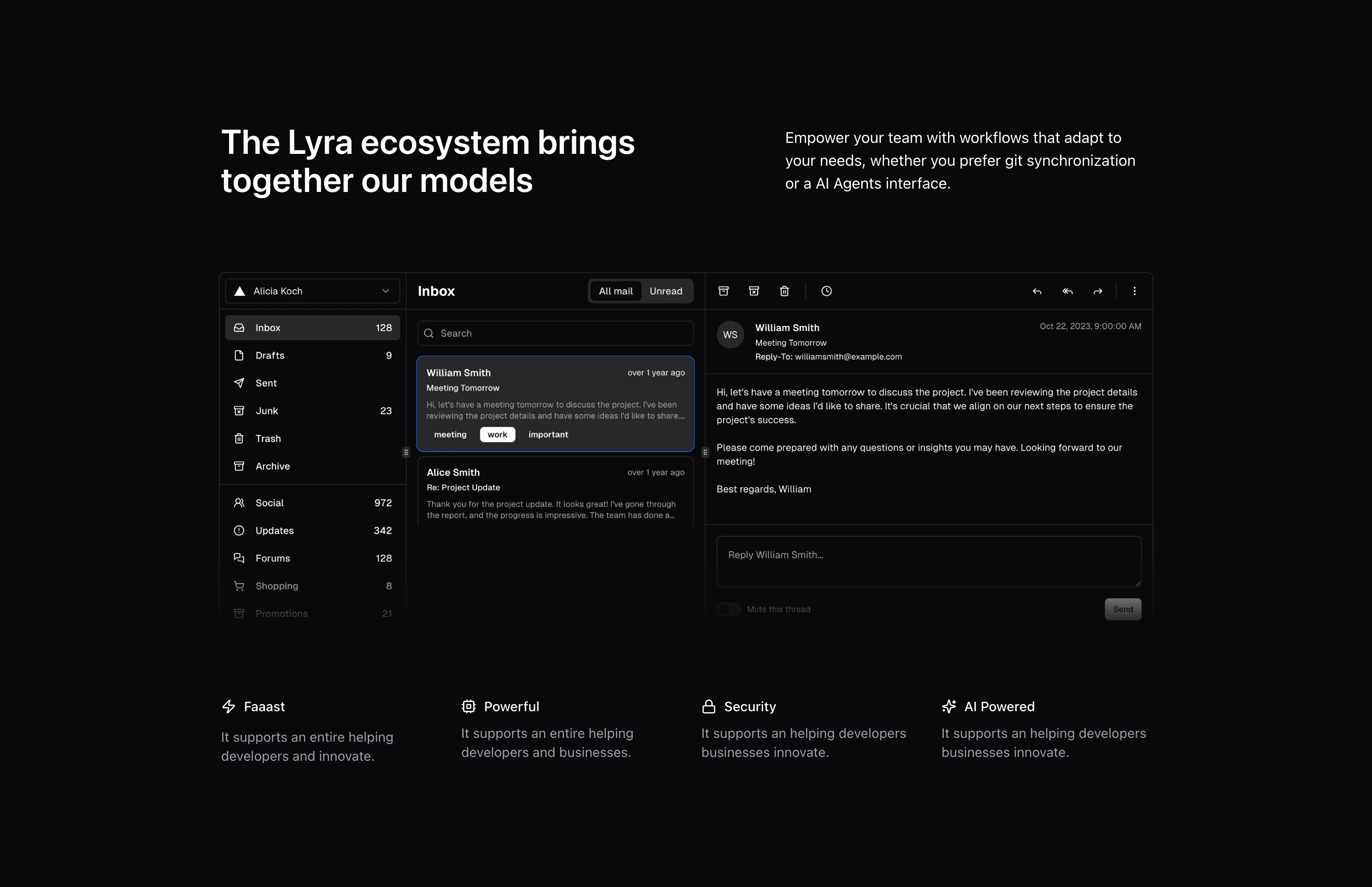 Tailark Dusk features section