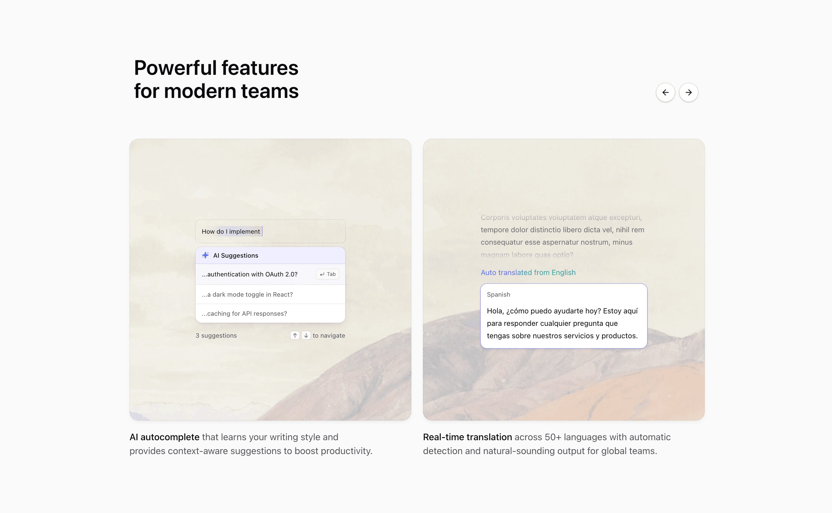 Shadcn Feature Carousel Blocks preview built with Shadcn UI and Tailwind CSS
