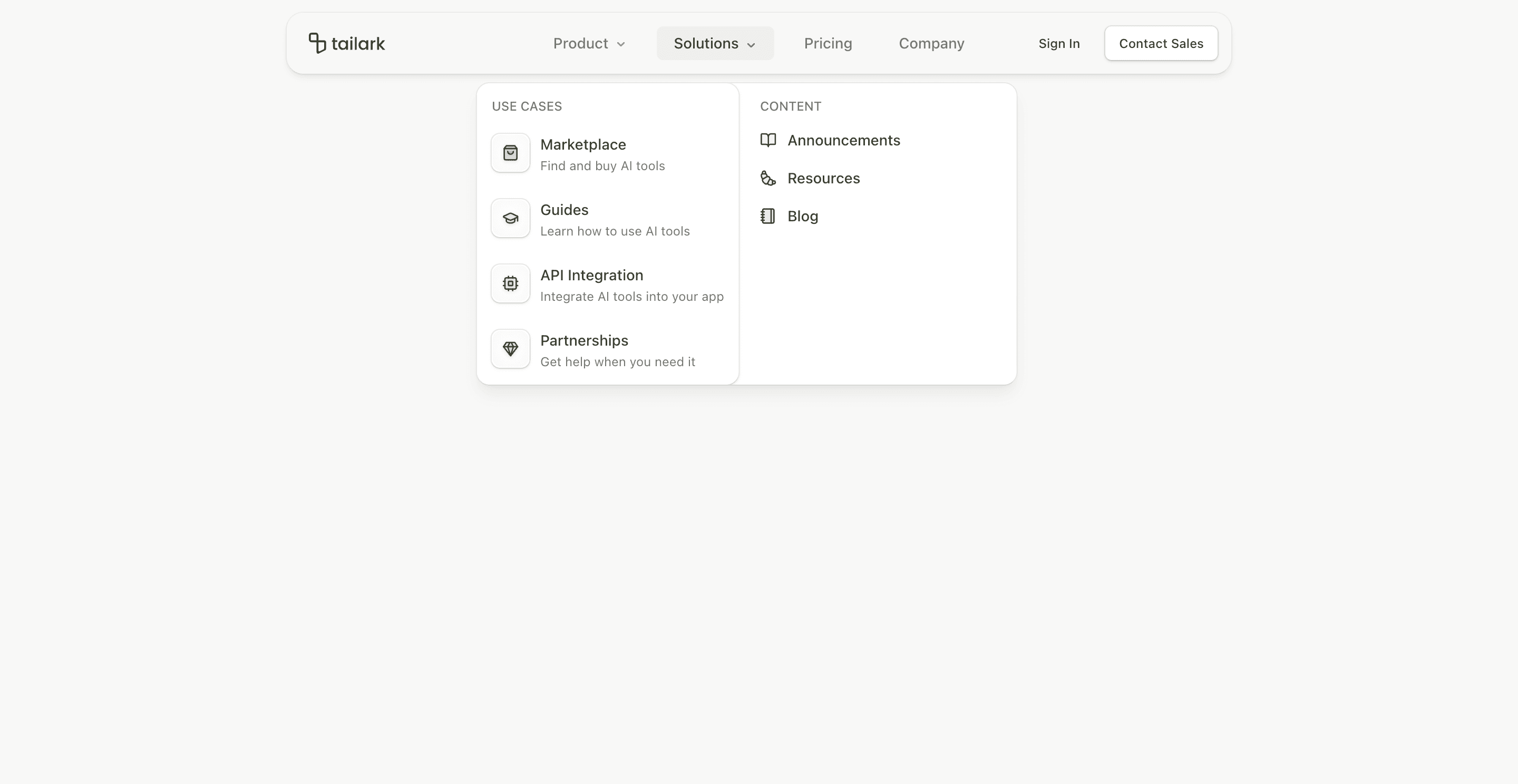 Shadcn Header Block Five preview with scroll-shrinking rounded navigation