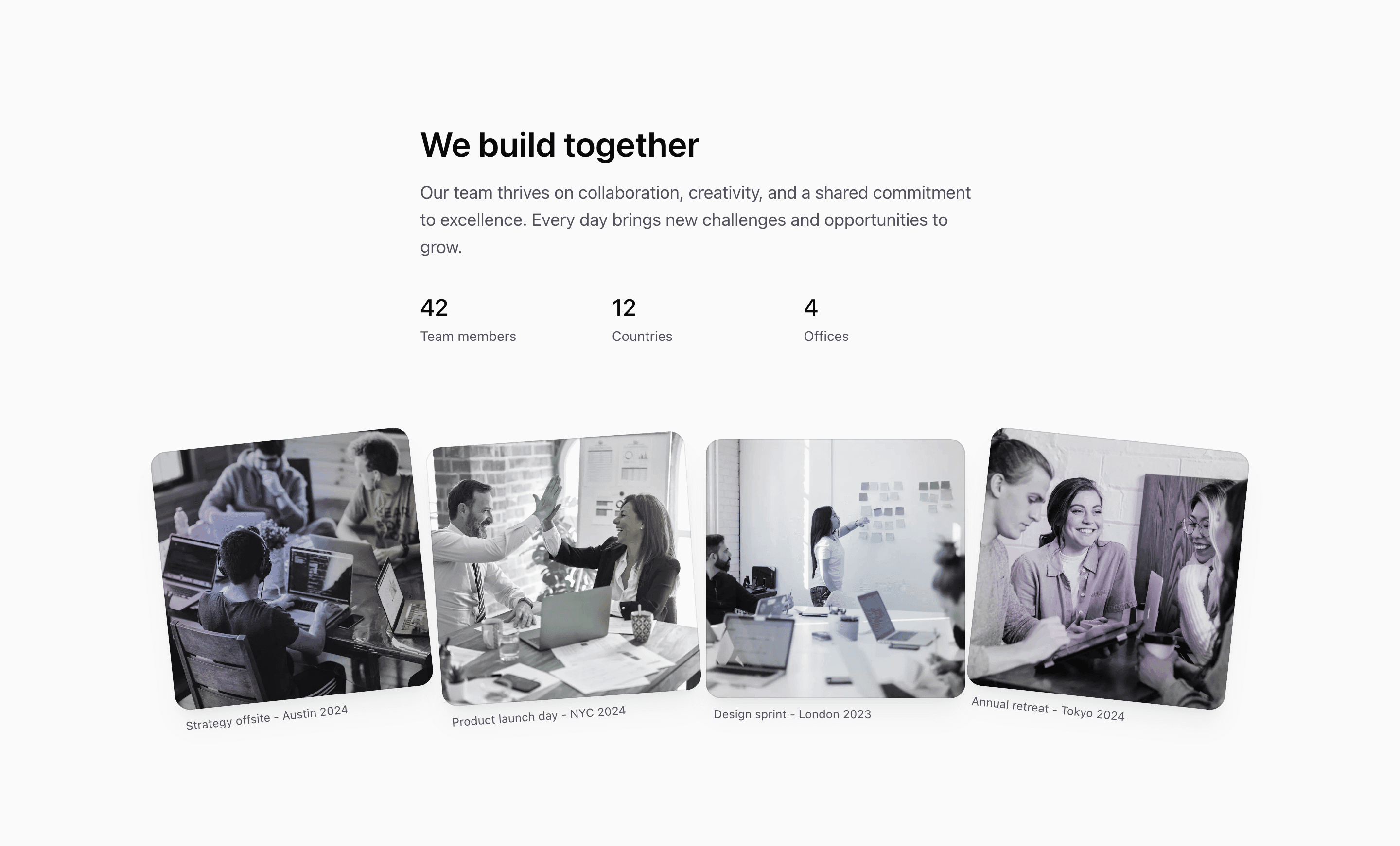 Shadcn Team Block Six preview built with Shadcn UI and Tailwind CSS