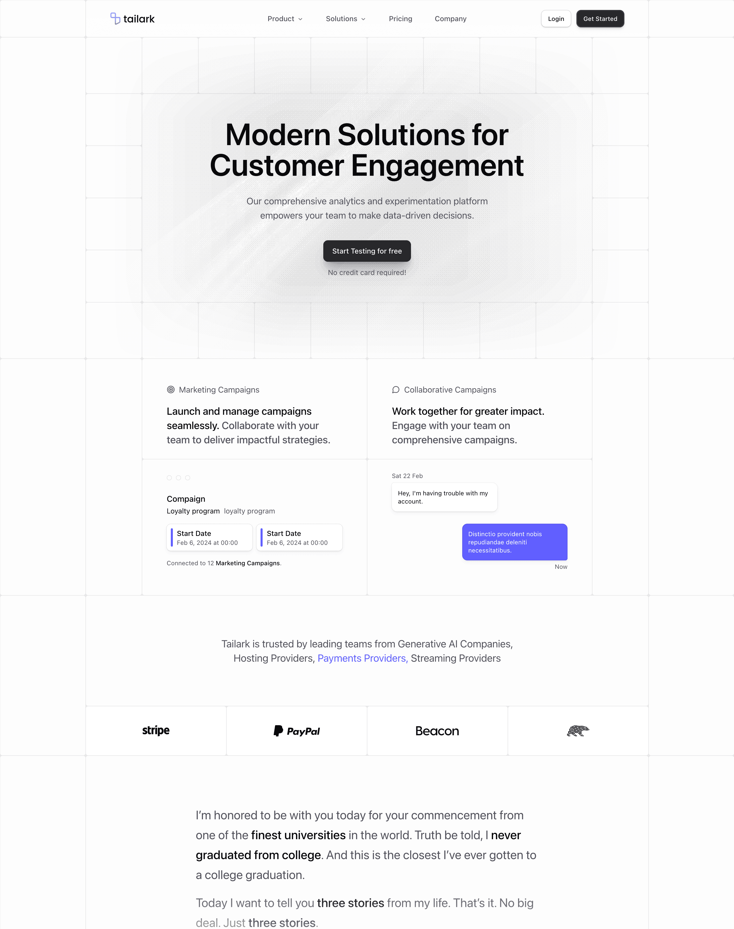 Tailark Pro dark landing page