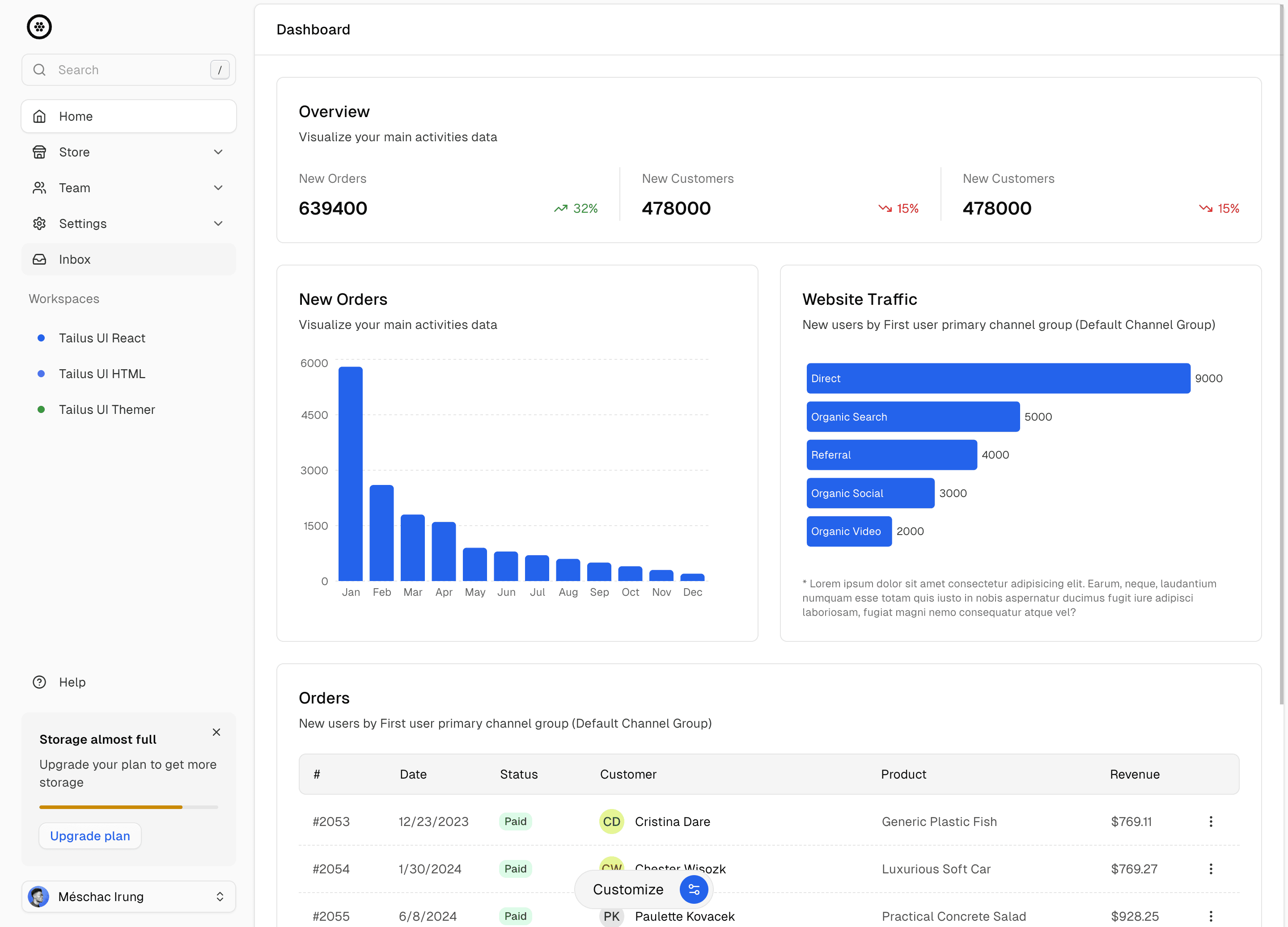 Tailark hero section