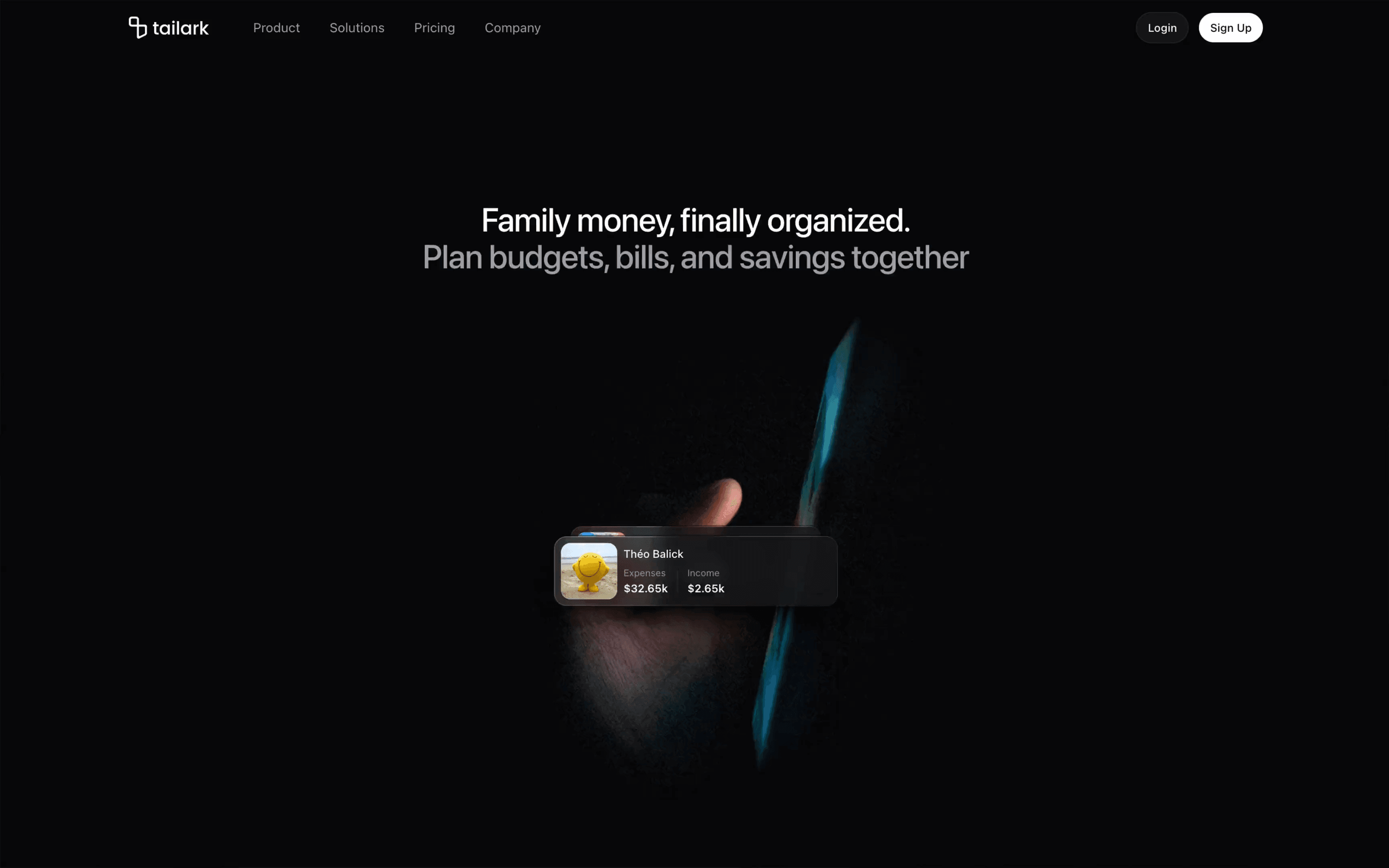 Dusk landing page 8 hero section
