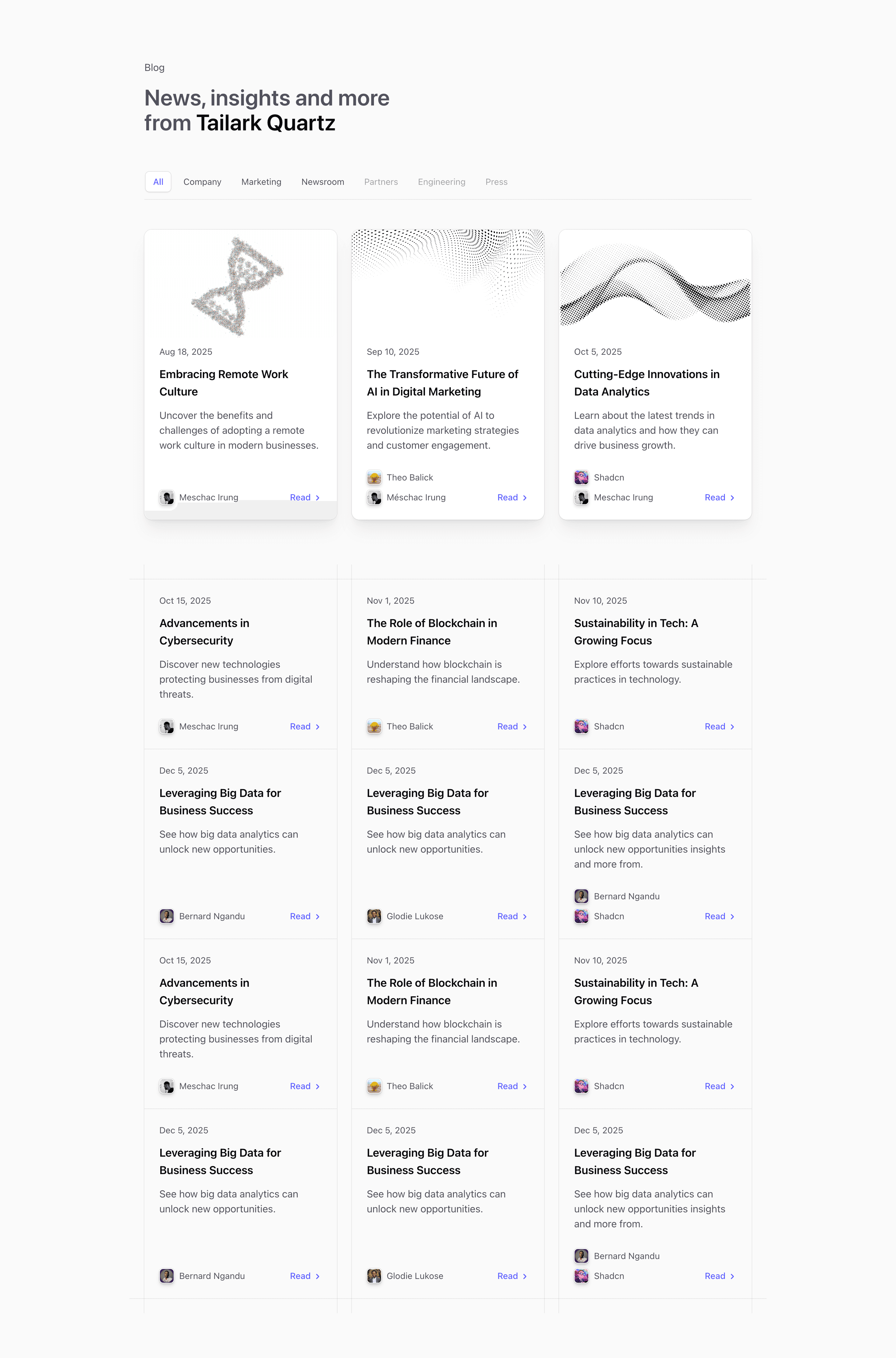 Shadcn Blog Block One preview built with Shadcn UI and Tailwind CSS