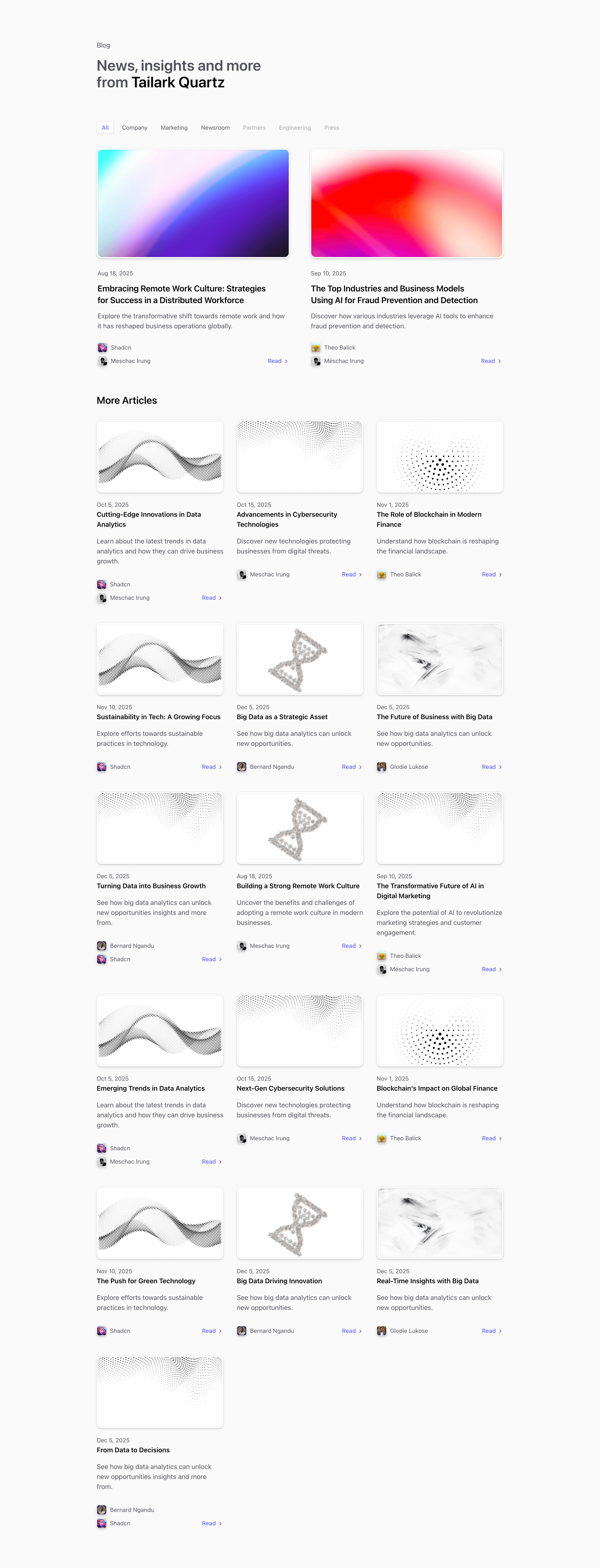 Shadcn Blog Block Four preview built with Shadcn UI and Tailwind CSS