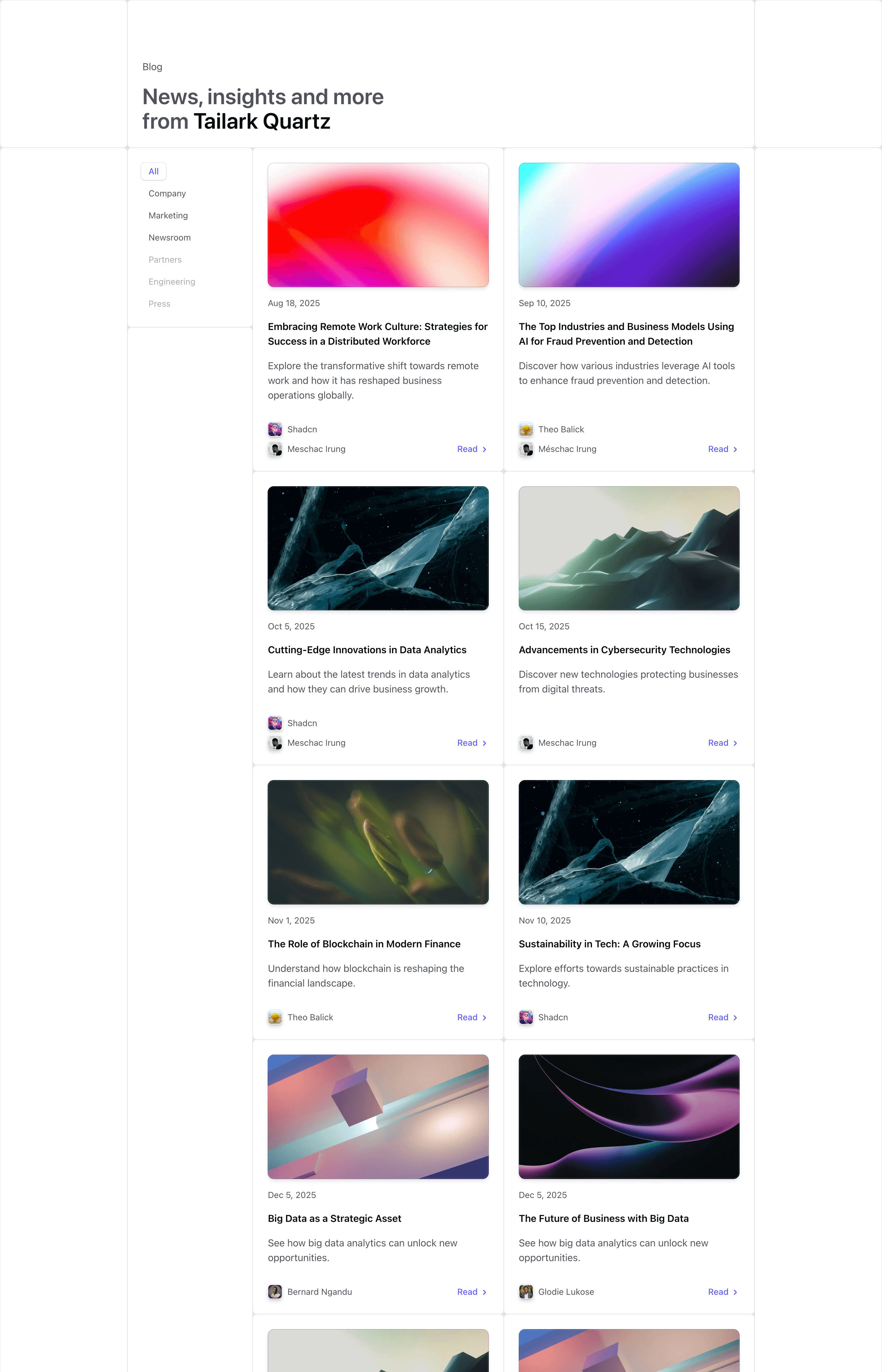 Shadcn Blog Block Six preview built with Shadcn UI and Tailwind CSS
