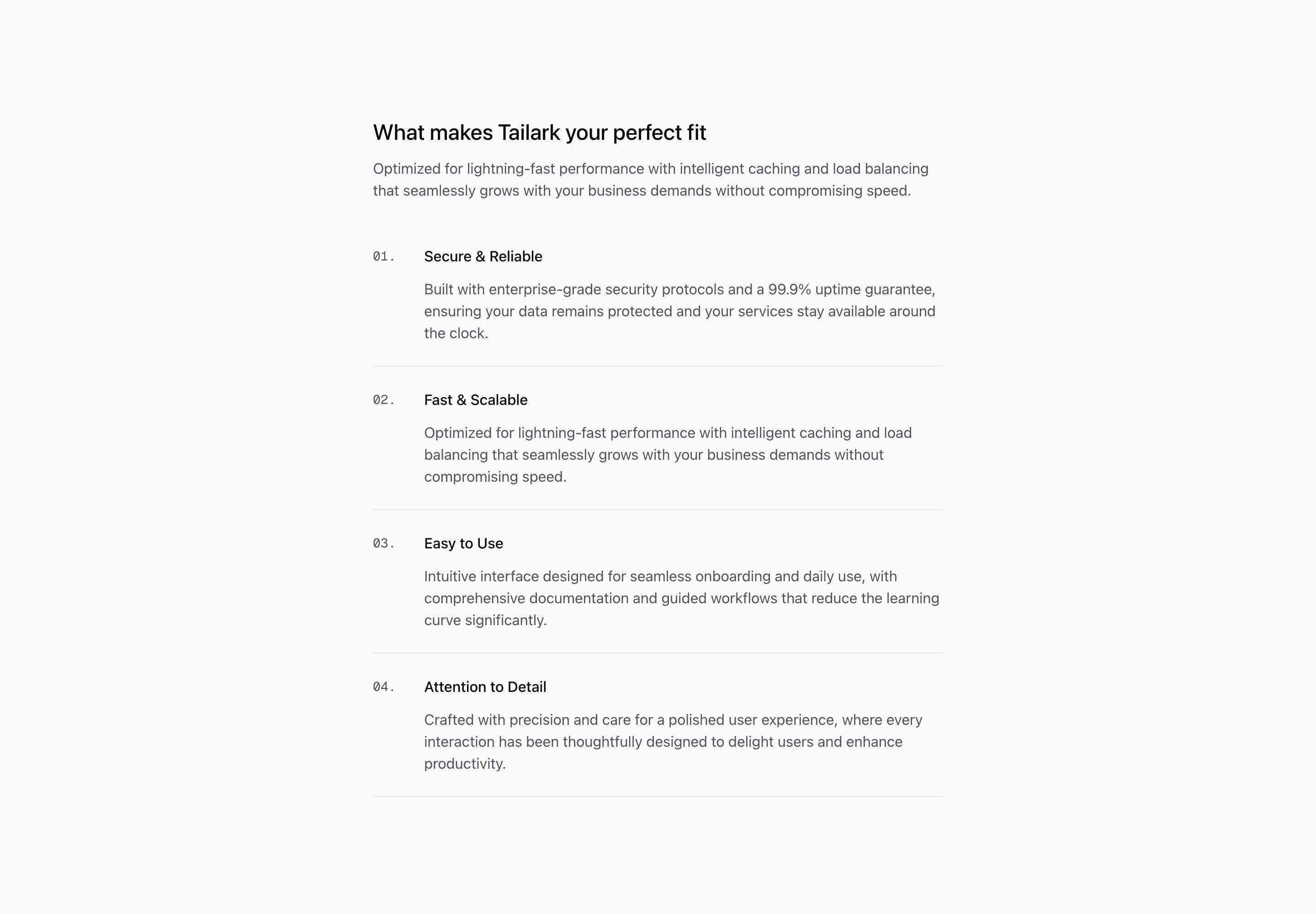 Shadcn Description List Block Eight preview built with Shadcn UI and Tailwind CSS