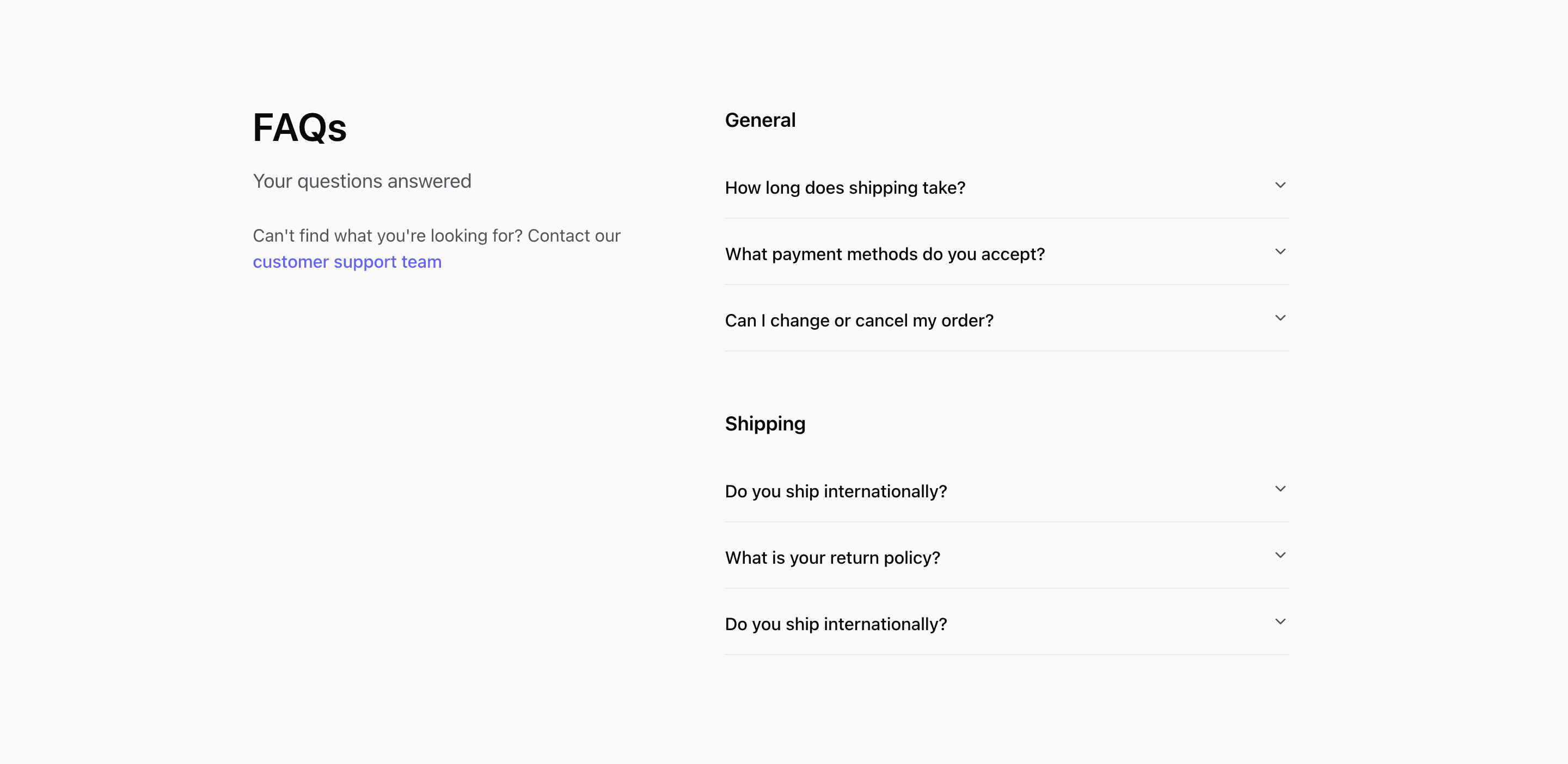 Shadcn FAQ Block One preview built with Shadcn UI and Tailwind CSS