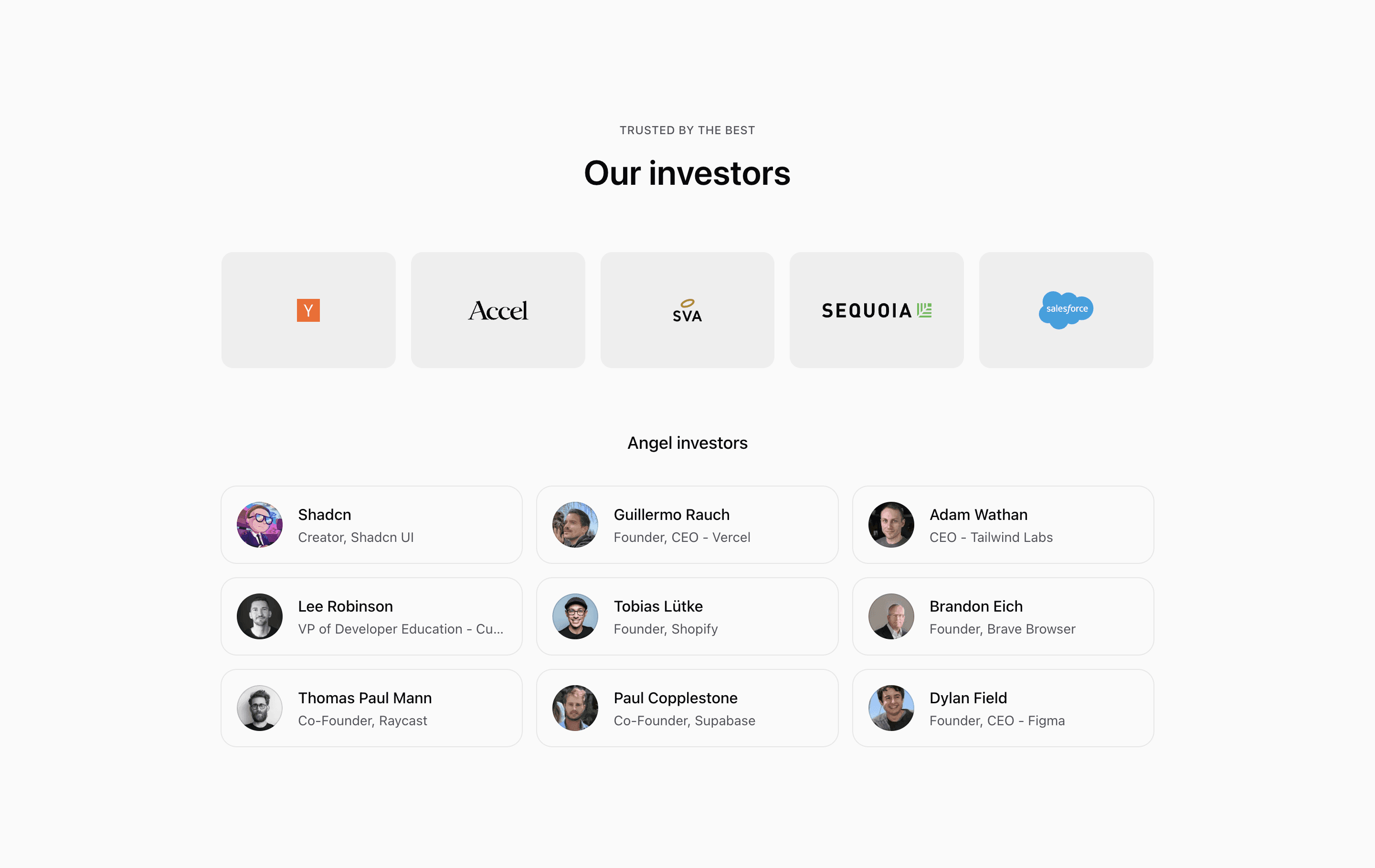 Shadcn Investor Block Four preview built with Shadcn UI and Tailwind CSS