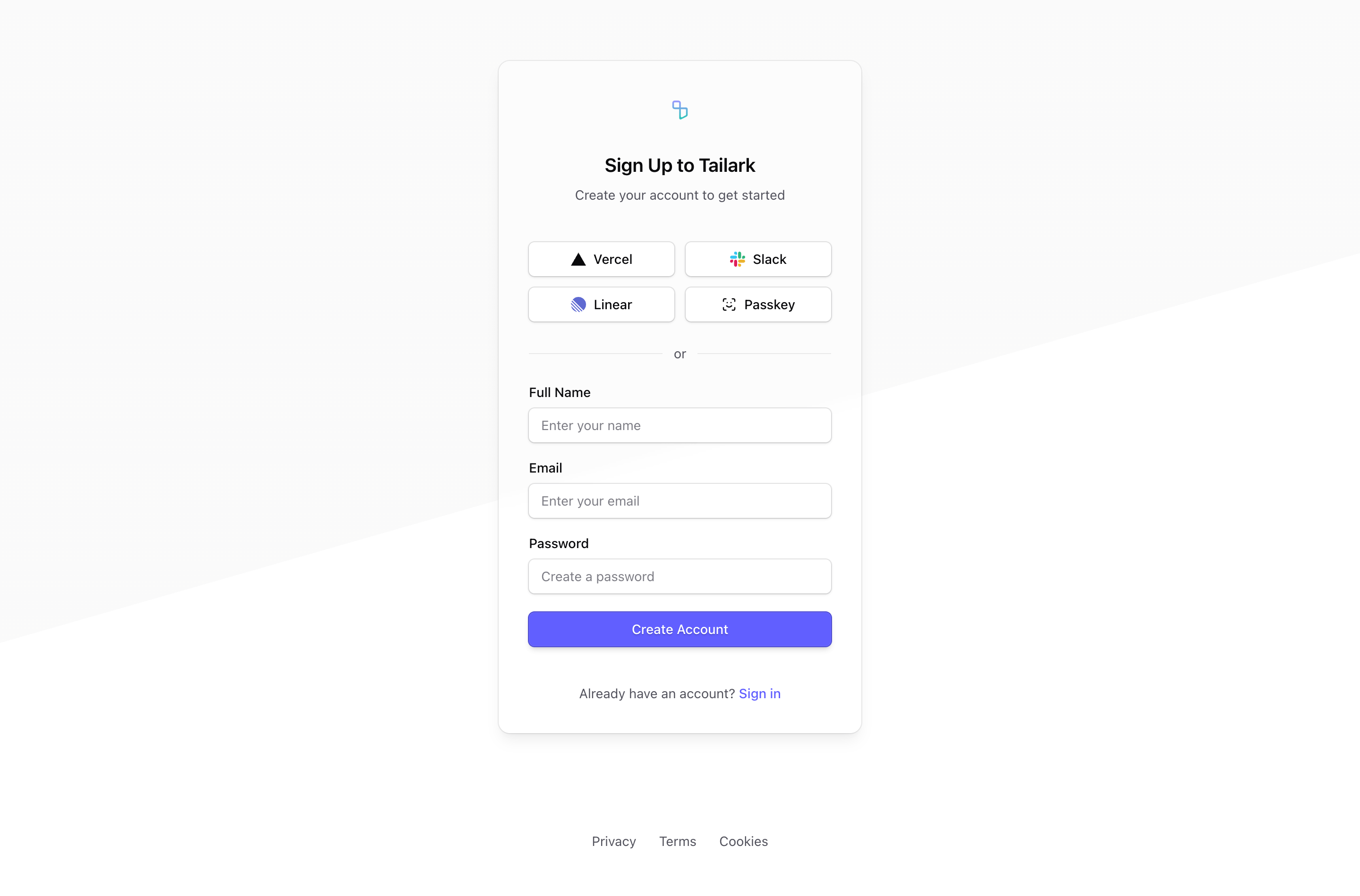 Shadcn Sign Up Block Four preview built with Shadcn UI and Tailwind CSS