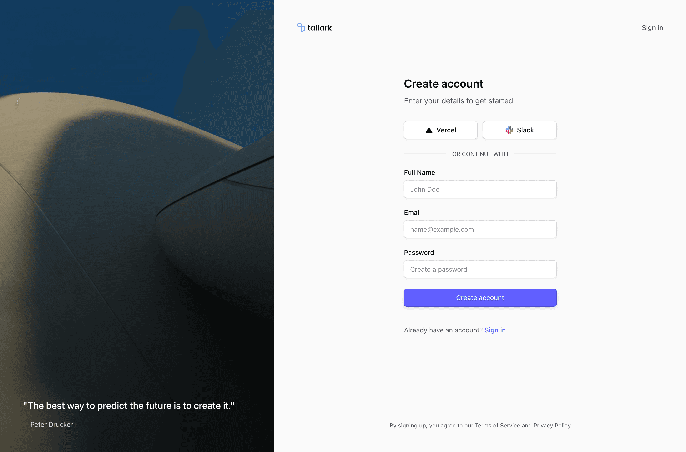 Shadcn Sign Up Blocks preview built with Shadcn UI and Tailwind CSS
