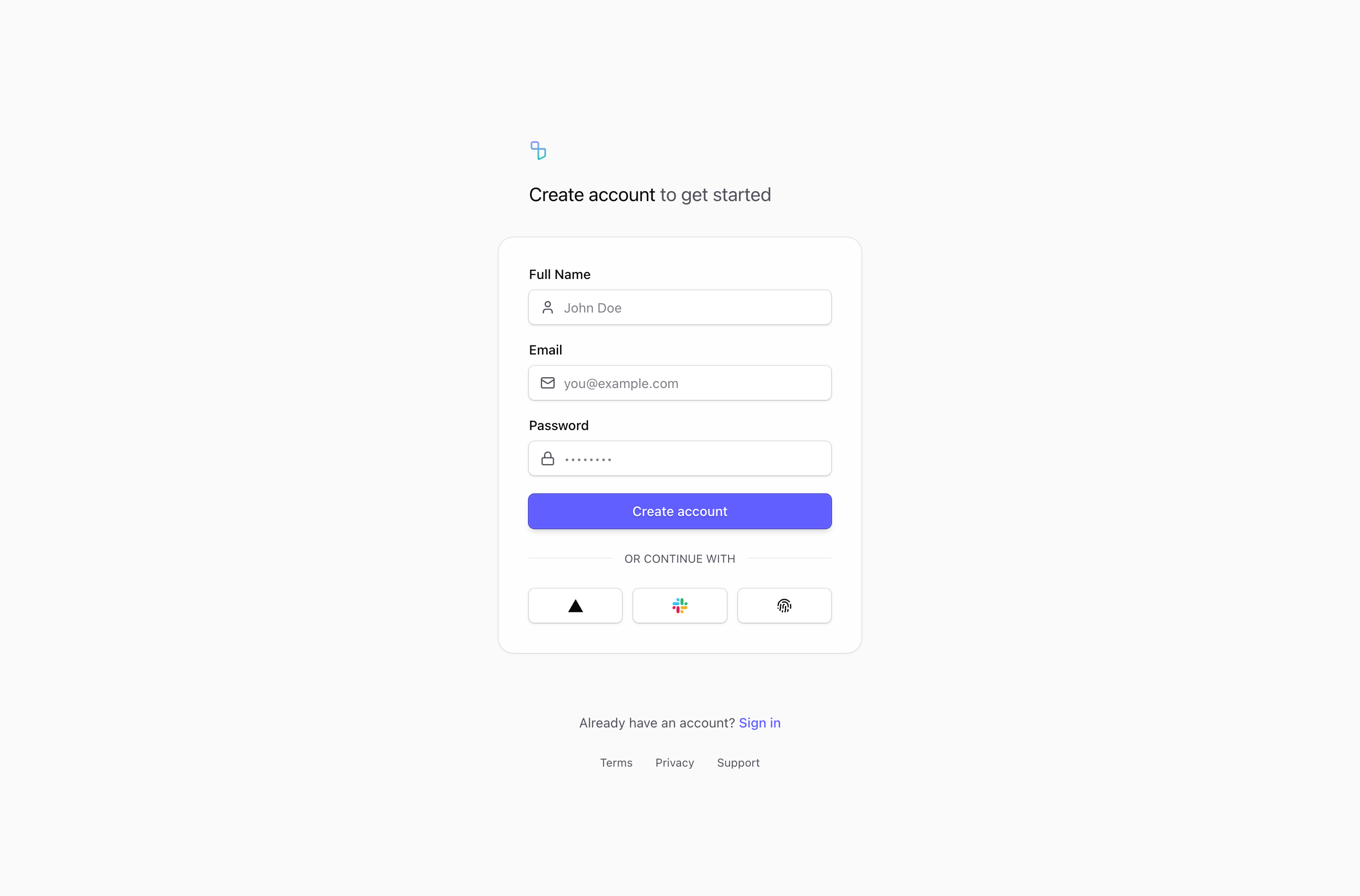 Shadcn Sign Up Block Eight preview built with Shadcn UI and Tailwind CSS