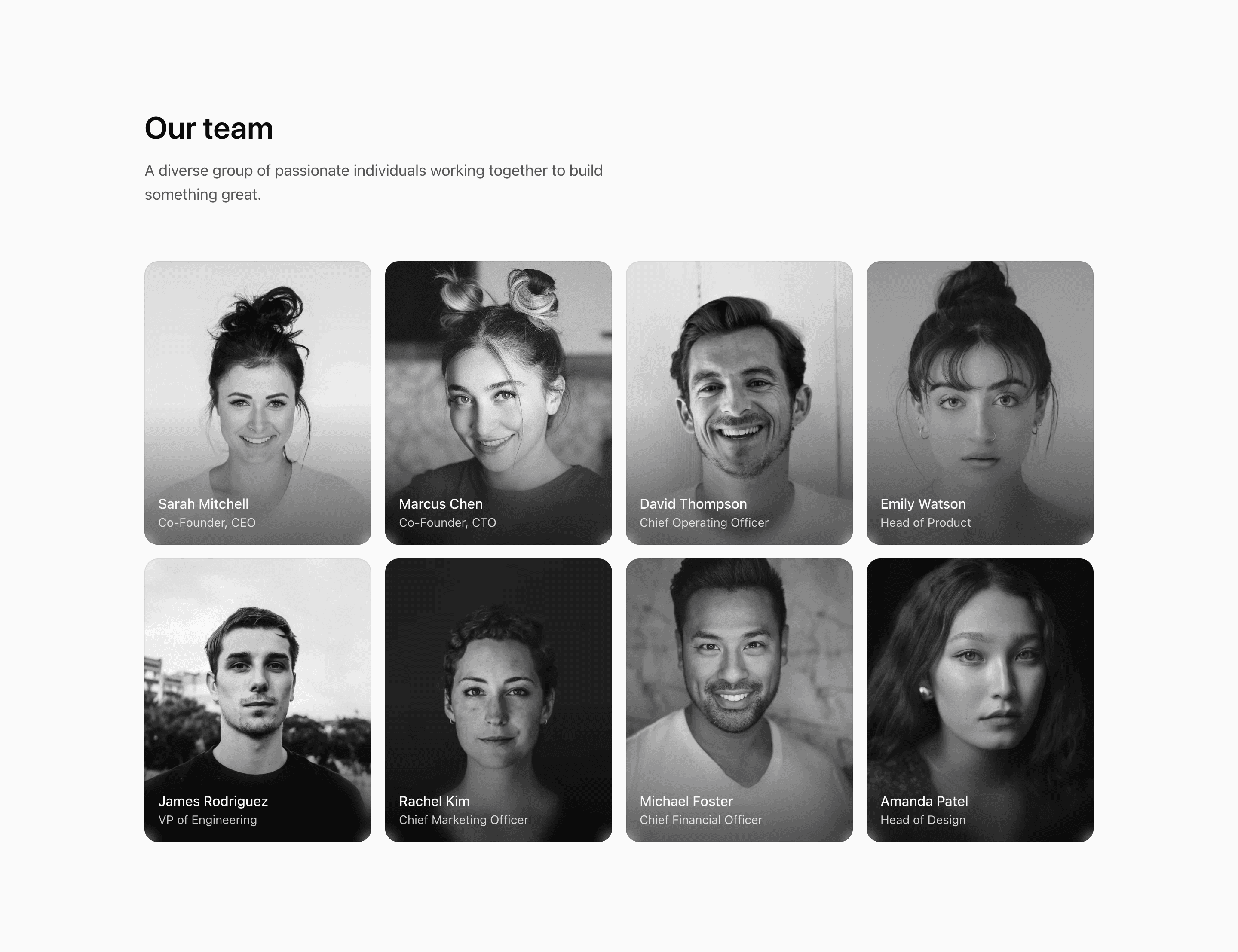 Shadcn Team Block Five preview built with Shadcn UI and Tailwind CSS