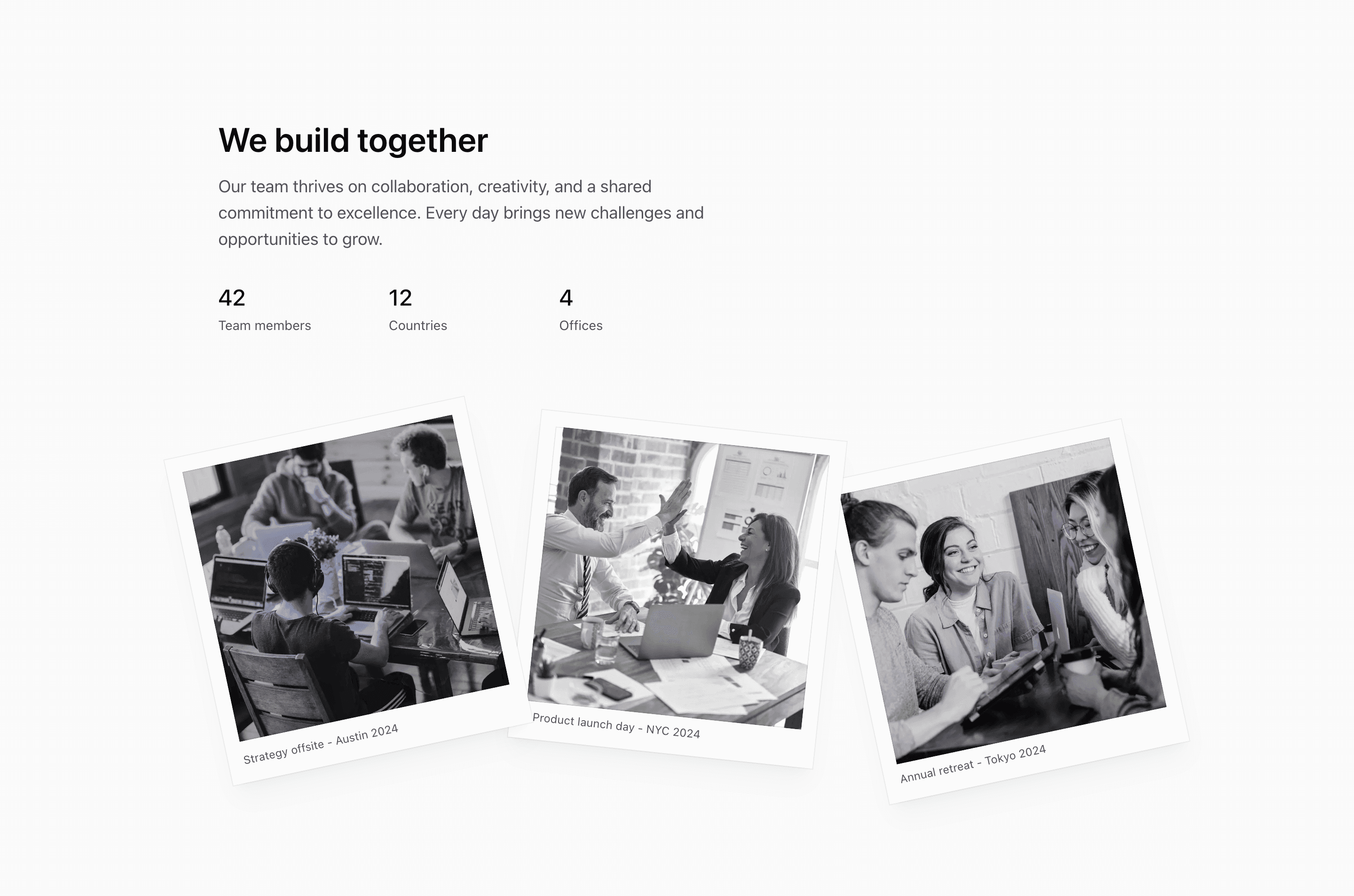 Shadcn Team Block Eight preview built with Shadcn UI and Tailwind CSS