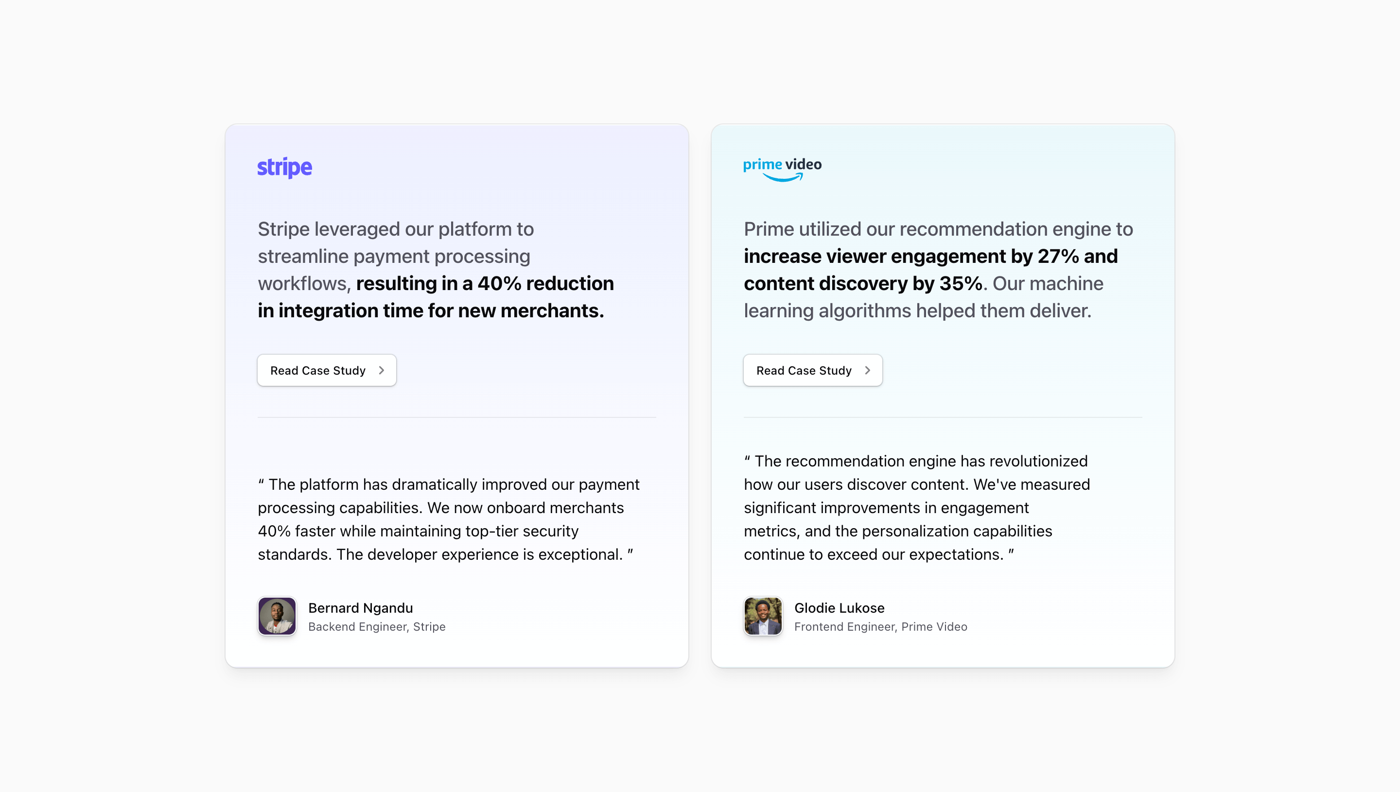 Shadcn Testimonial Block Six preview built with Shadcn UI and Tailwind CSS